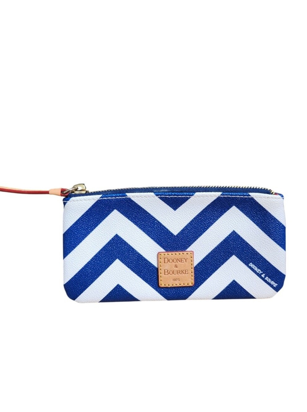 Dooney Blue and White Slim Chevron Case